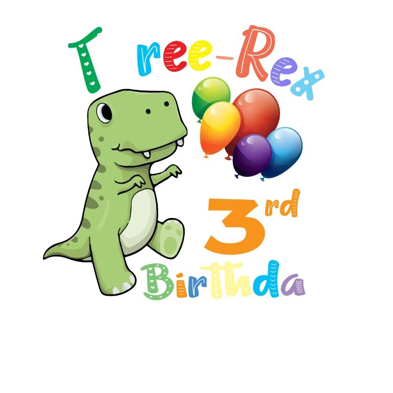 Three Rex Dinosaur 3rd Birthday Gift Design