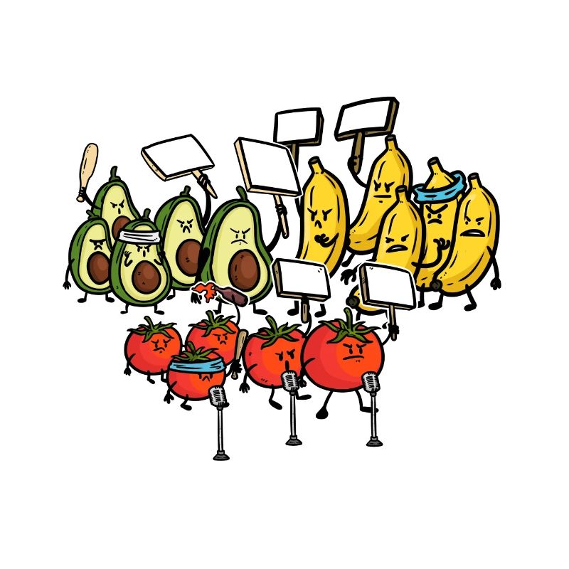 Vegetable Fruit Protest Demonstration Riot Demo