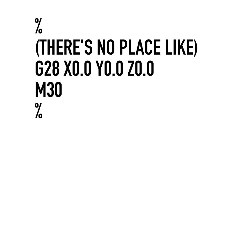 Il n'y a pas d'endroit comme G28 | Machiniste à commande numérique par ordinateur, code G