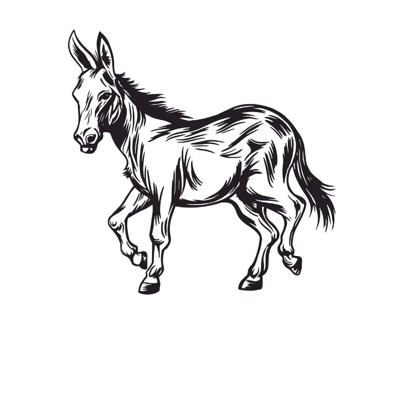 Donkey silhouette donkey mule stubborn gift