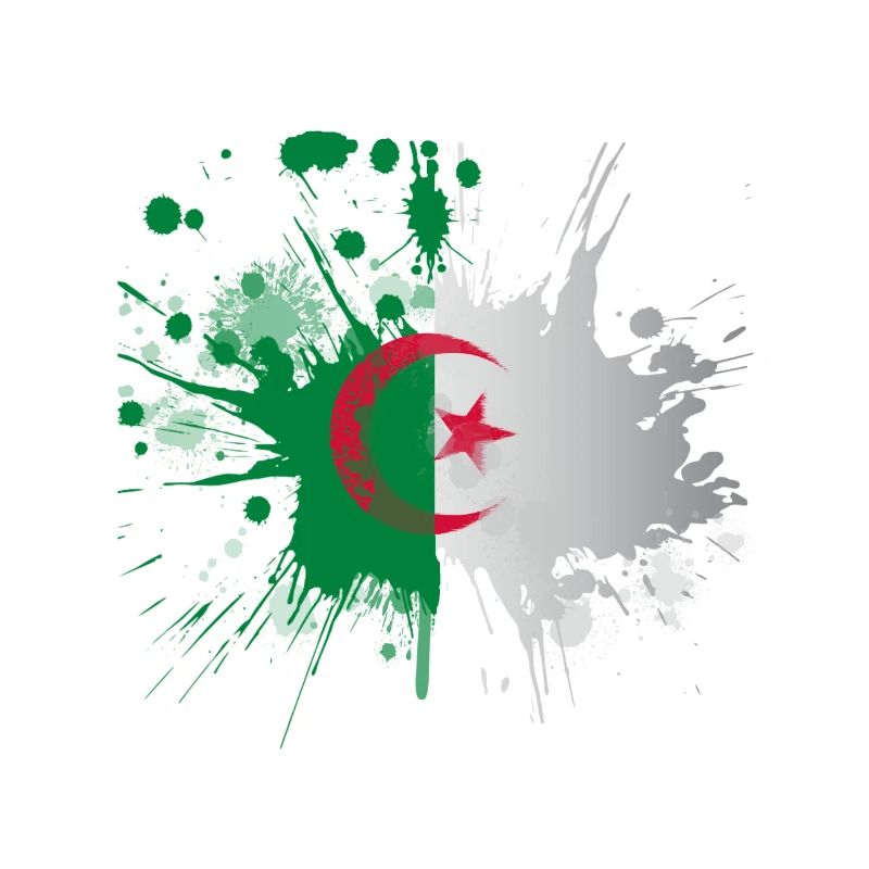 Algeria Flag Splashed Effect
