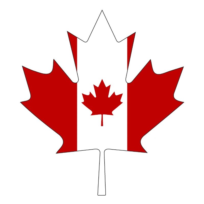 Canada flag as maple leaf with black frame