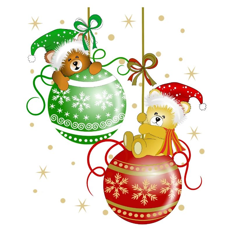 Bärchen auf Weihnachtskugeln Bär Weihnachtsdeko