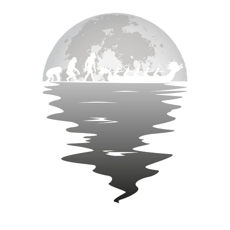 Drachenboot Mond Paddel Paddler Team Evolution