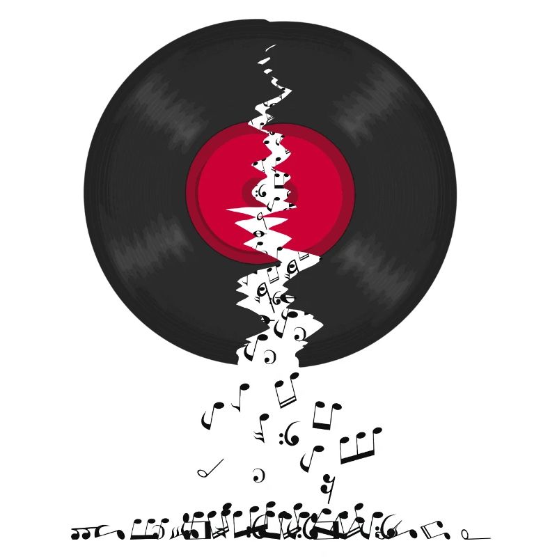 Broken LP Vinyl Record Spilling Notes