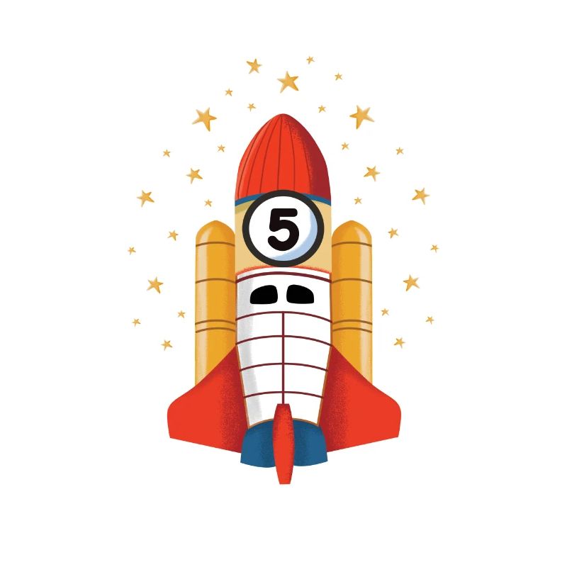 5th Birthday Party Rocket Ship Outer Space Gift