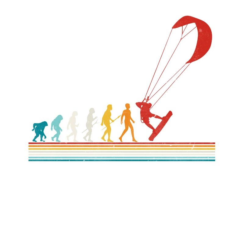Retro Evolution Kite Surfing Funny Kite Boarding