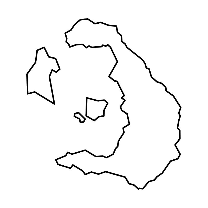 Santorini Map Outline - Greece - Island