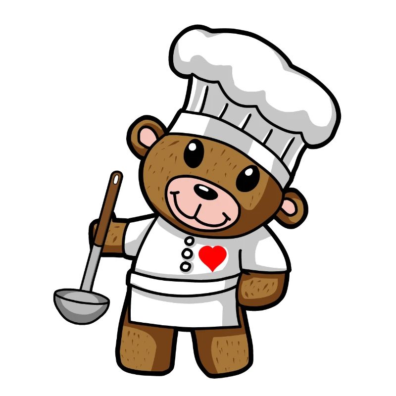 Teddy Bear Chef Chef Hat Trowel Soups Kitchen