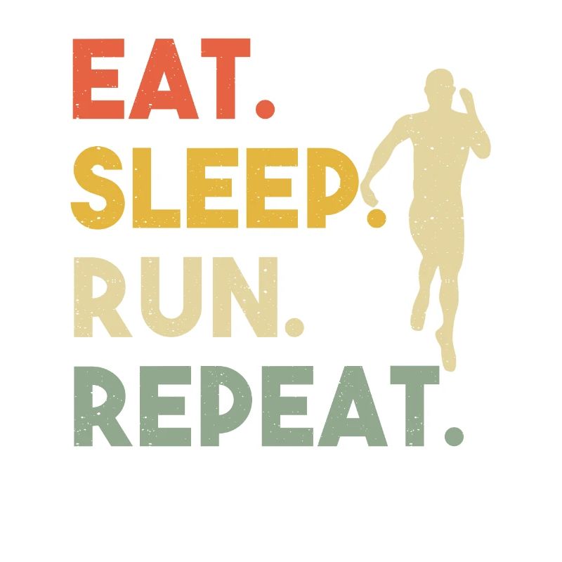 Eat Sleep Run Repeat Retro Runner Training Outdoor