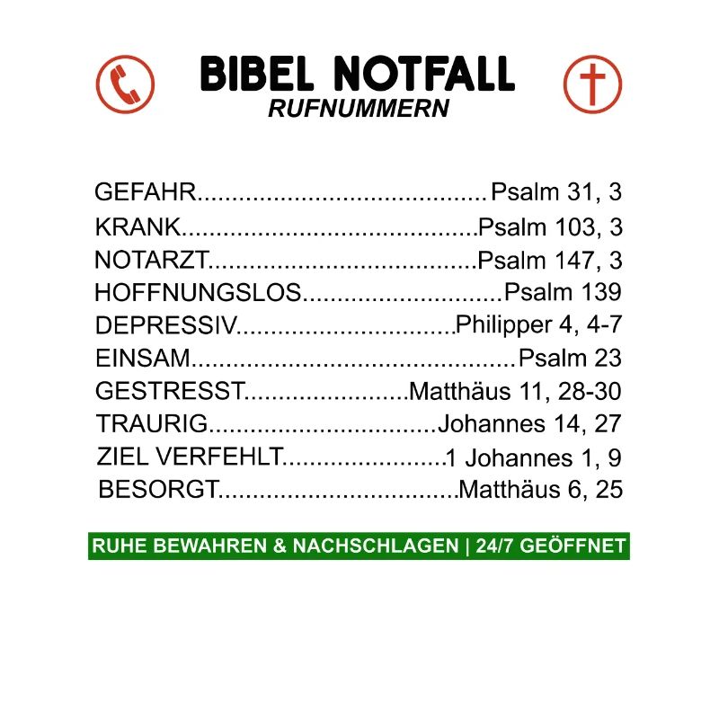 Notfall Bibelverse Glauben Kirche Gott Christliche