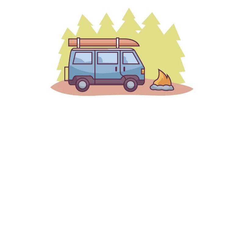 Keep it Simple I Camping Van Campsite Motif