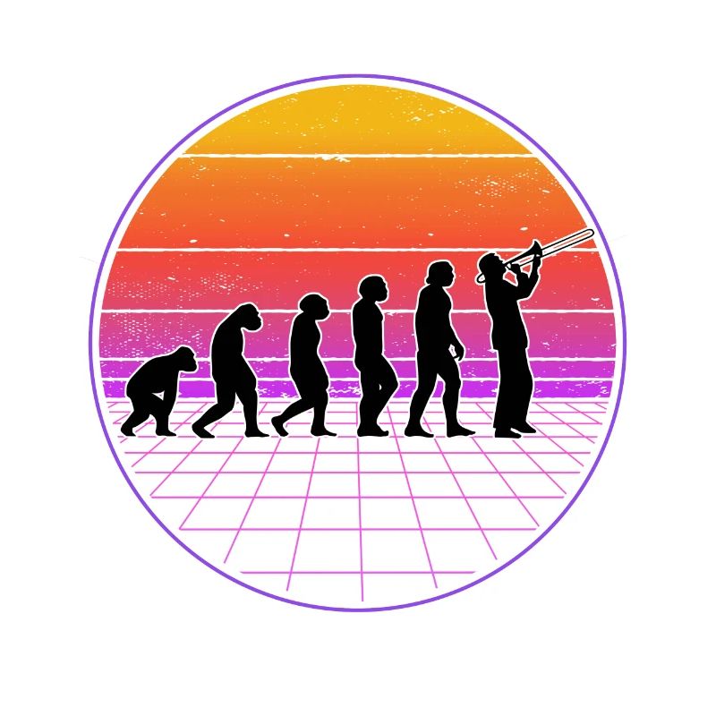 Trombone Evolution Vaporwave Trombonist Gift