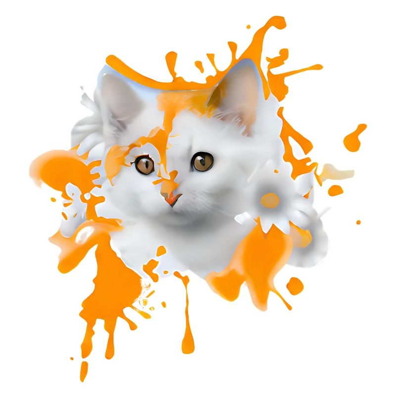 Chat fleuri