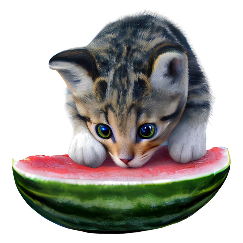 Cat and watermelon