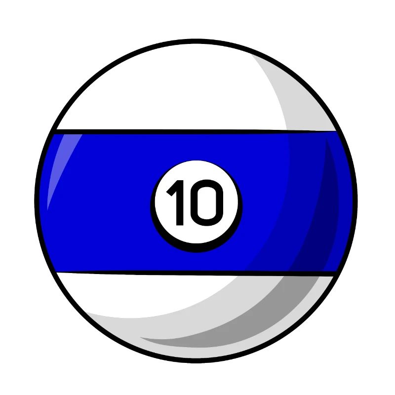Boule de billard 10 Billard bleu dix