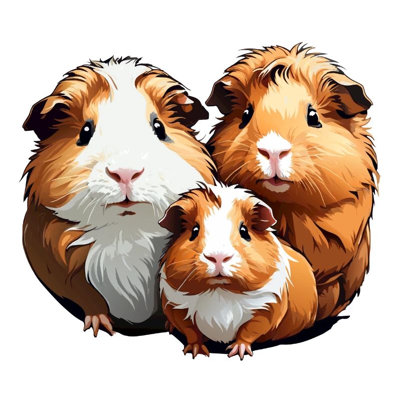 Trois mignons cochons d’Inde