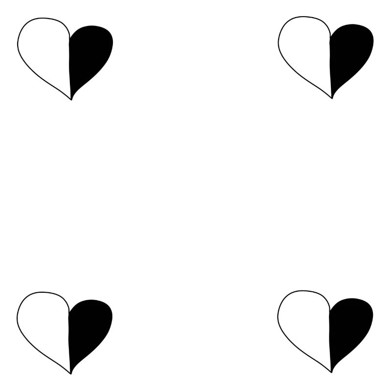 herz vier herzen symbol zwei teile liebe muster