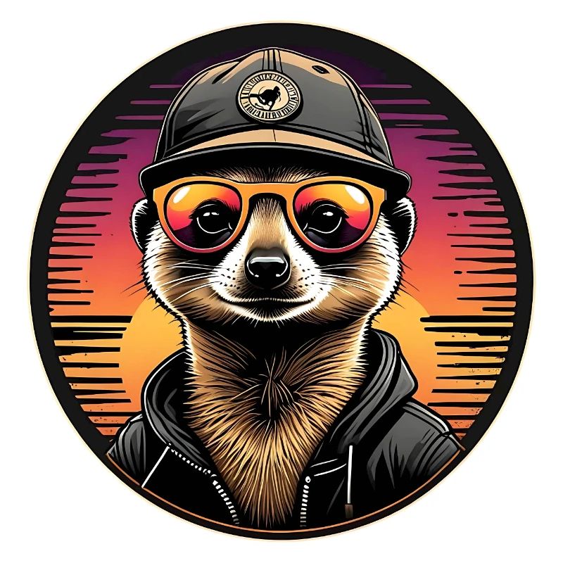 Cooles Erdmännchen mit Sonnenbrille und Basecap