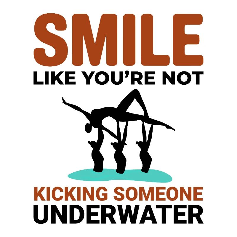 Synchronized Swimming Kicking Underwater Smile