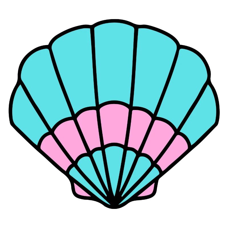 Shell turquoise pink - maritim Comic-Design