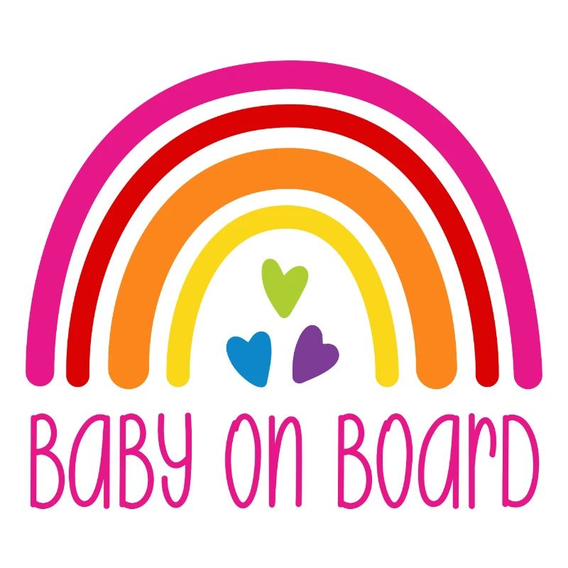 Boho rainbow colorful - Baby on Board
