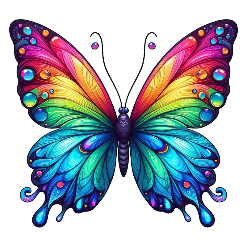 Couleurs arc-en-ciel papillon