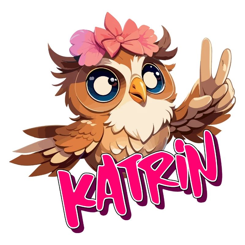 KATRIN - Schöner Mädchen Name mit süßer EULE