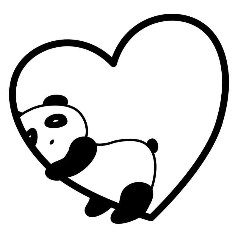Panda Herz Liebe Vegan Bär Süß Geschenk Valentin