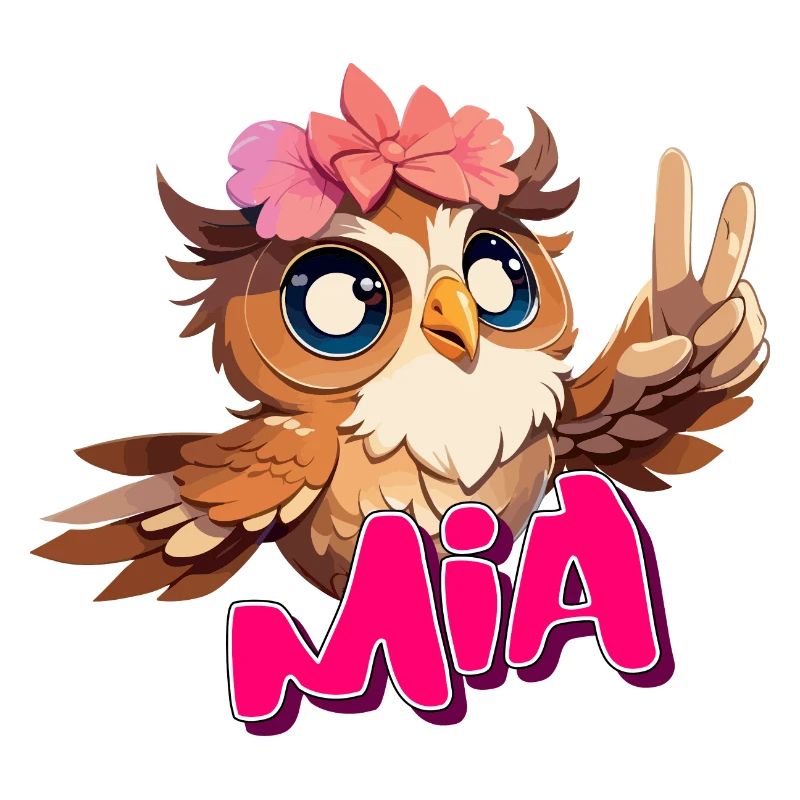 MIA - Schöner Mädchen Name mit süßer EULE