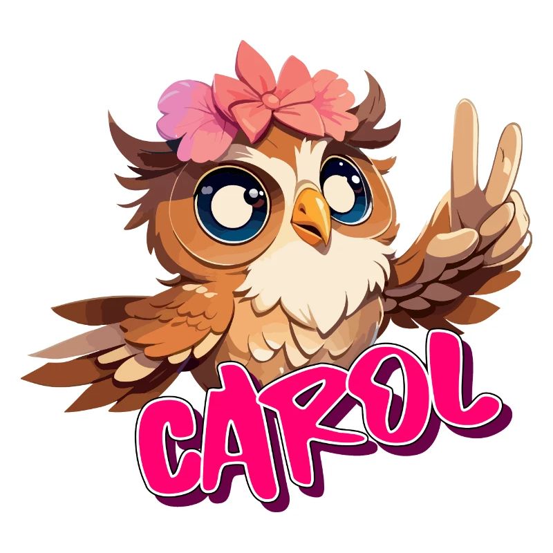 CAROL - Schöner Mädchen Name mit süßer EULE
