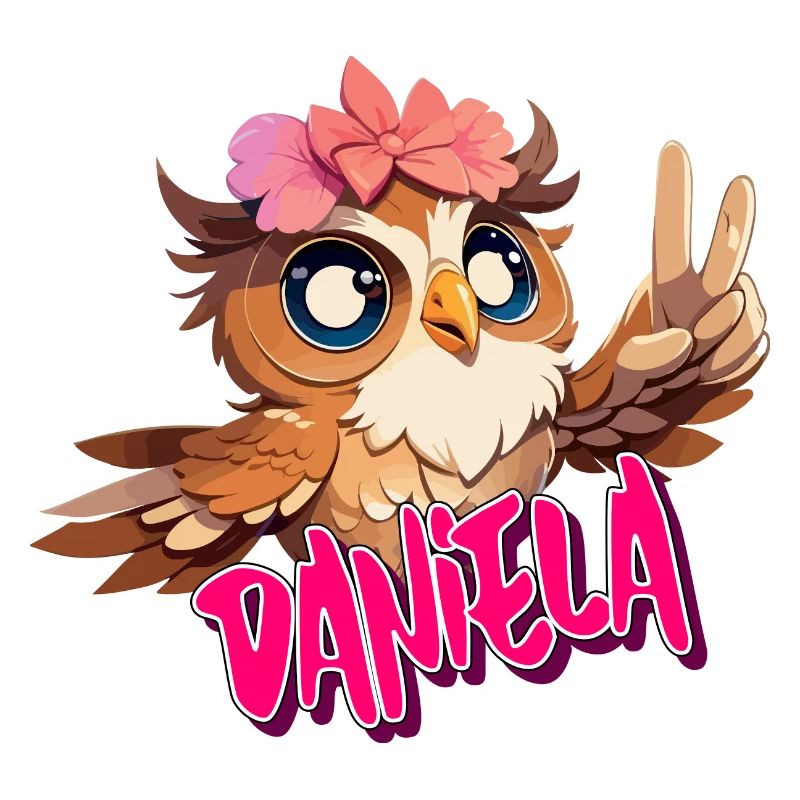 DANIELA - Schöner Mädchen Name mit süßer EULE