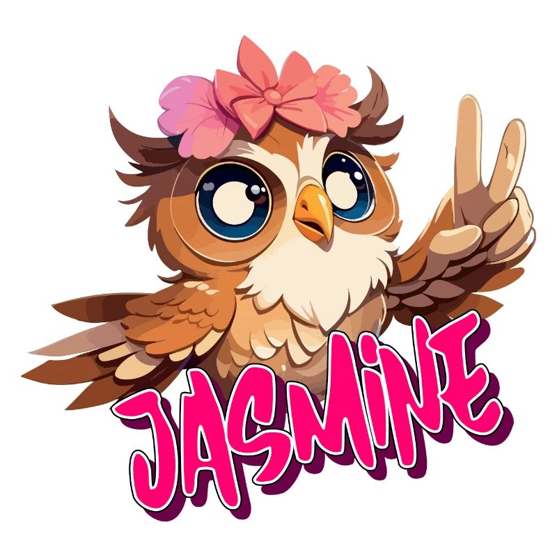 JASMINE - Schöner Mädchen Name mit süßer EULE