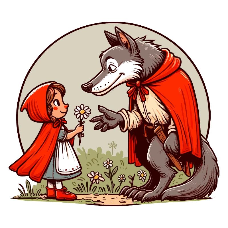 Rotkäppchen Märchen Wolf Niedlich Märchenfigur