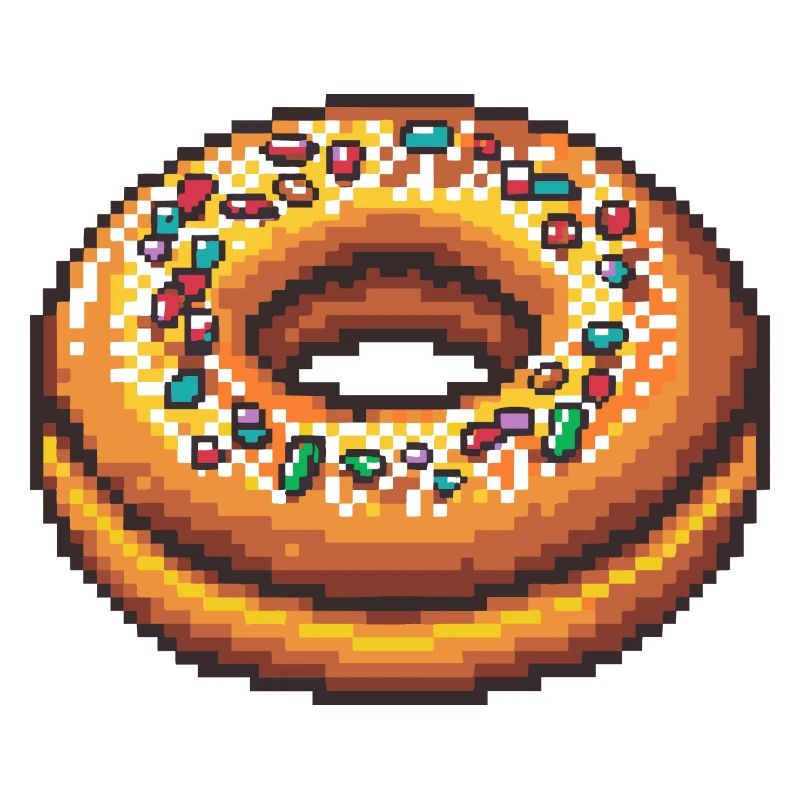 Icône de pixel en forme de beignet