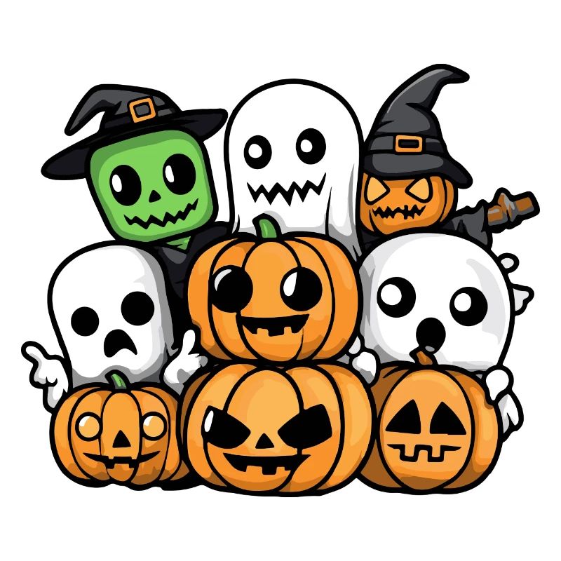 Halloween Party Comic Pumpkin Ghost