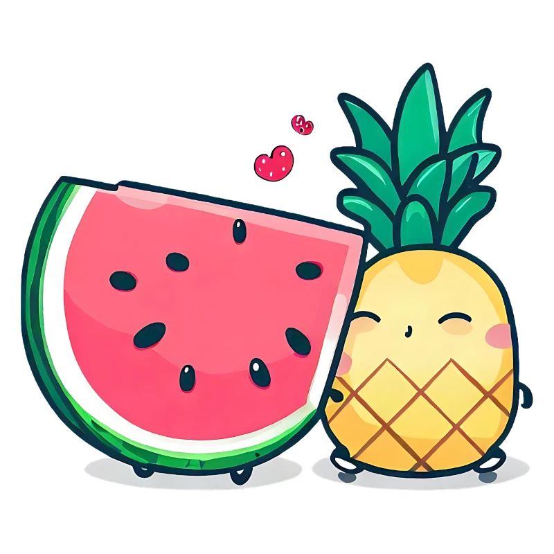 Wassermelone und Ananas beste Freunde