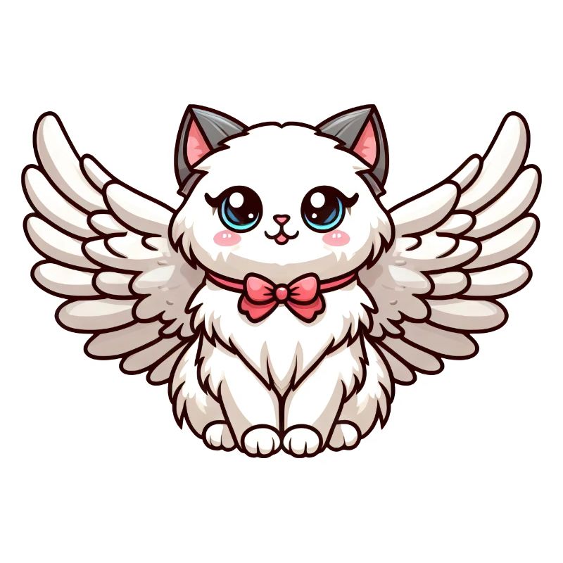 Chat ragdoll mignon dans le style cartoon avec