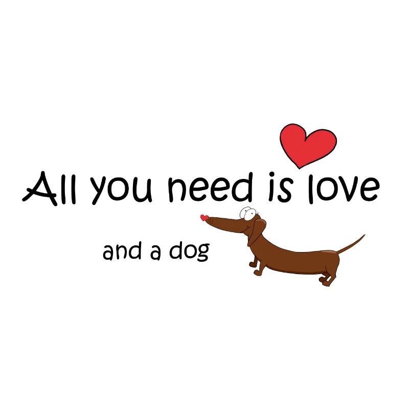 Teckel comique mignon avec dicton