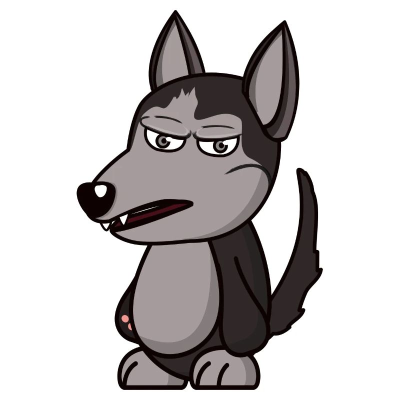 wütender Wolf angry grumpy Geschenk