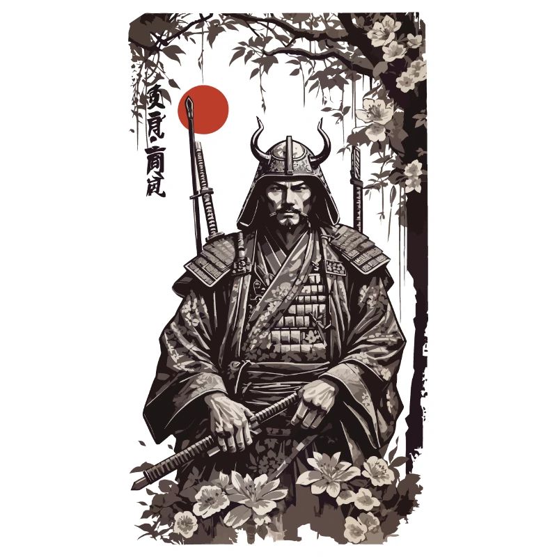 Retro Samurai Klassischer Shogun Kunststil