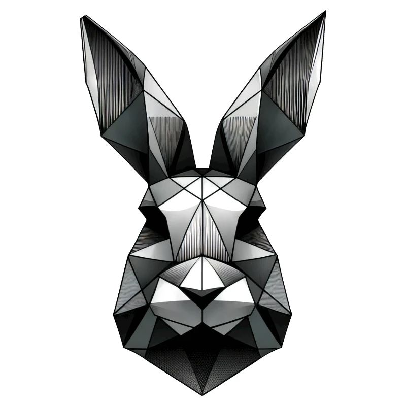 Geometric Bunny Polygon Rabbit Design