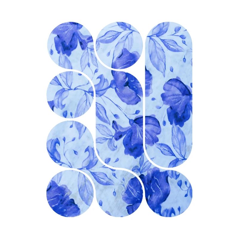 Élégance Florale Bleue