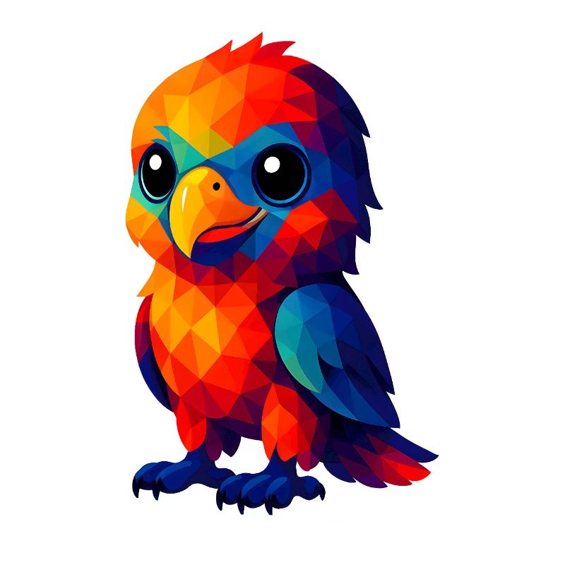 WPAP Polygone Kawaii Style Animaux Bébé Aigle