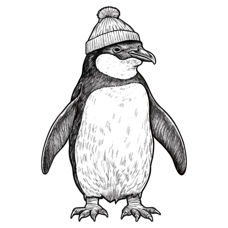 Cute penguin with cap