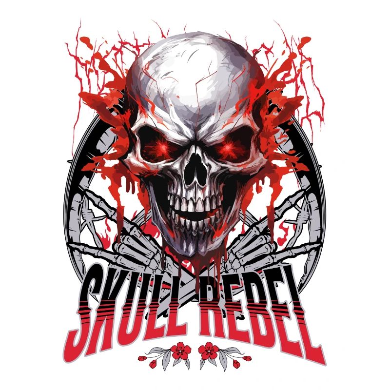 Skull Skull Skeleton Motorcycle Biker Gang