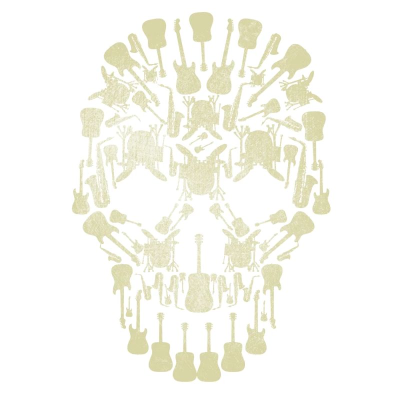 Musical Intruments Skull Silhoette