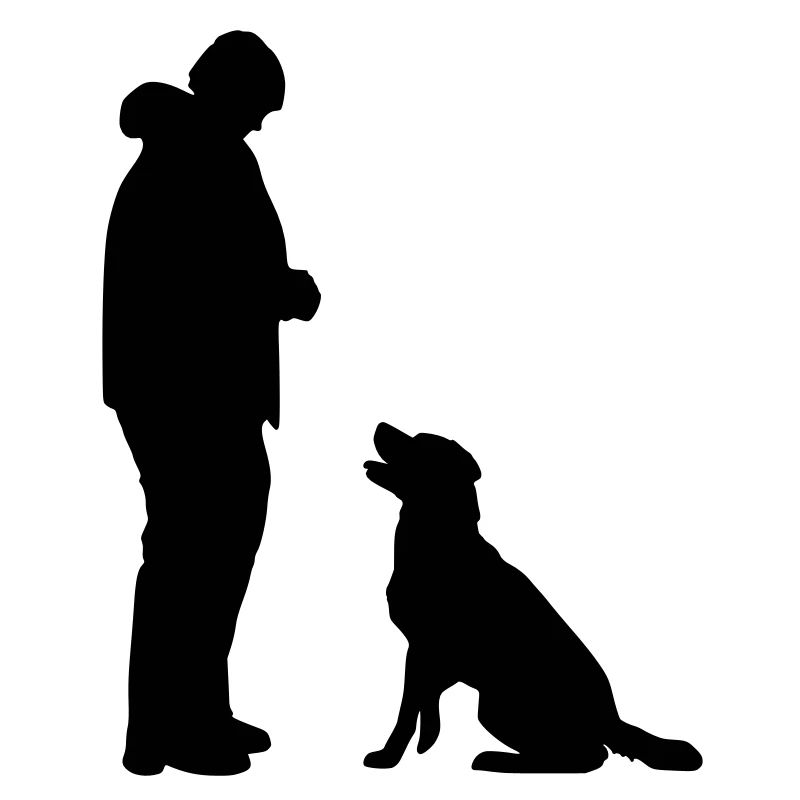 Hund sitzt vor