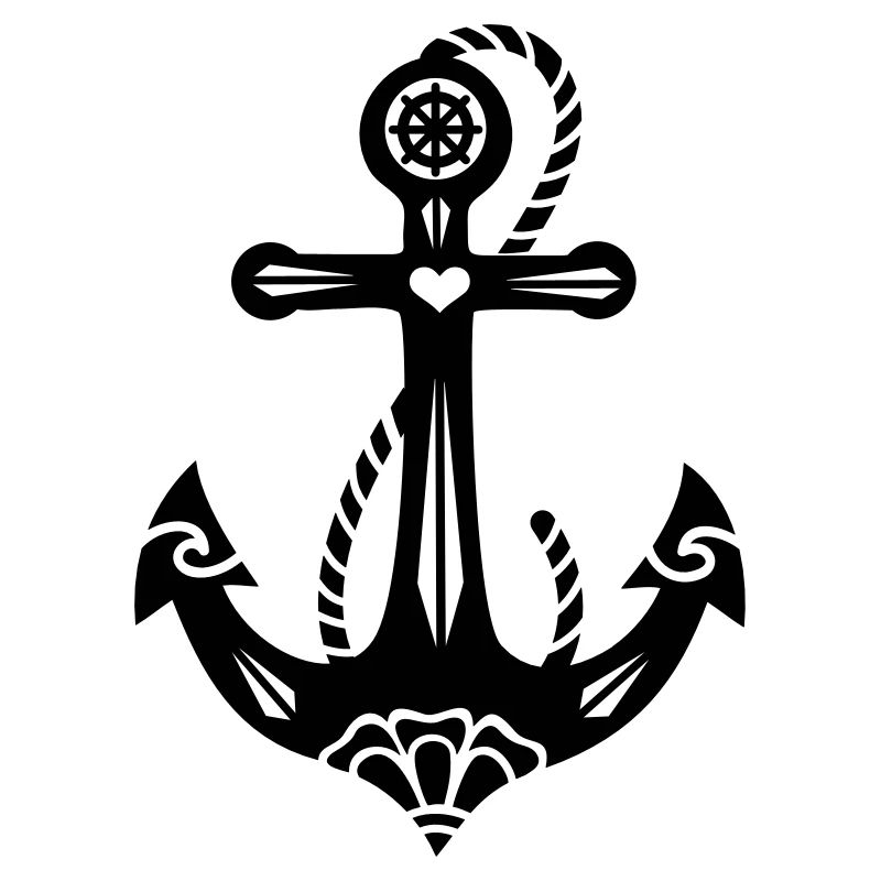 Anker mit heiliger Rose - Symbol Hoffnung & Glaube
