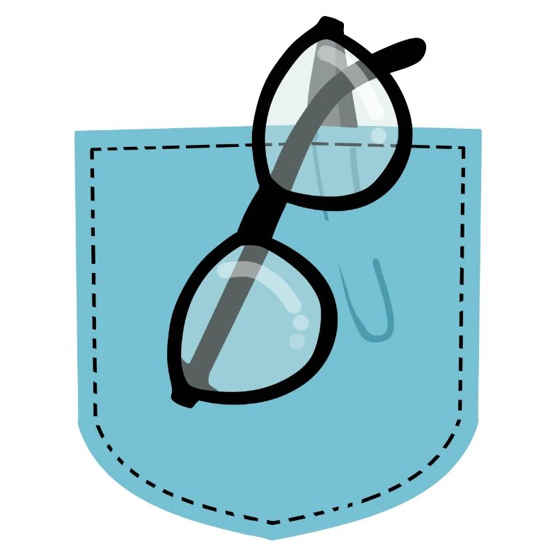 Brille in der Brusttasche